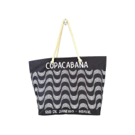 Bolsa de Praia Copacabana Preta e Branca