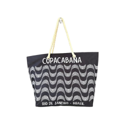 Bolsa de Praia Copacabana Preta e Branca