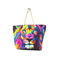 Bolsa de Praia Estampa de Leão
